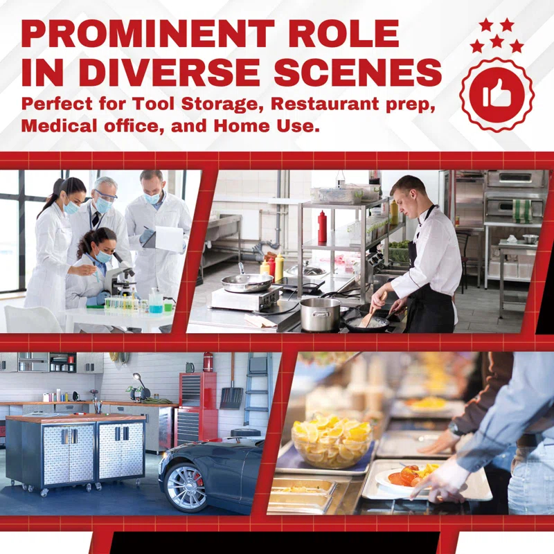 DuraSteel Stainless Steel Work Table with Undershelf / Size: 34" H x 12" W x 30" L