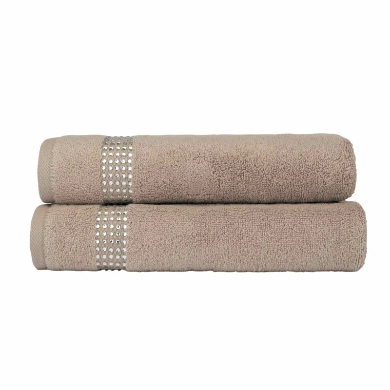 Sparkles Home Stripe Rhinestone Hand Towel (Set of 2)