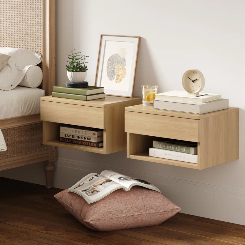 Nathan James Beacon Rustic Nightstand (Set of 2)