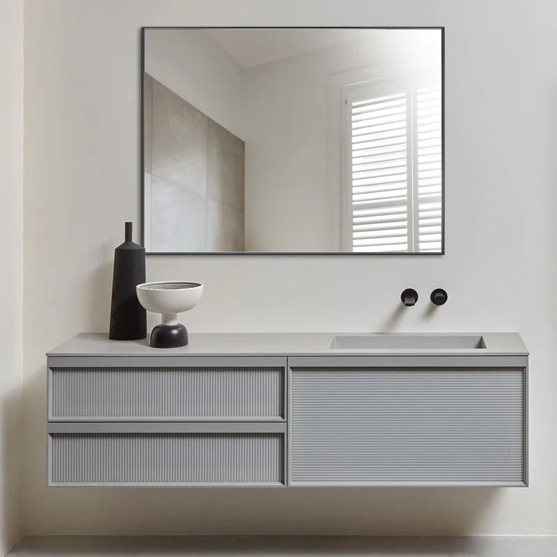Modern & Contemporary Rectangle Bathroom Vanity Mirror Metal Framed Wall Mirror