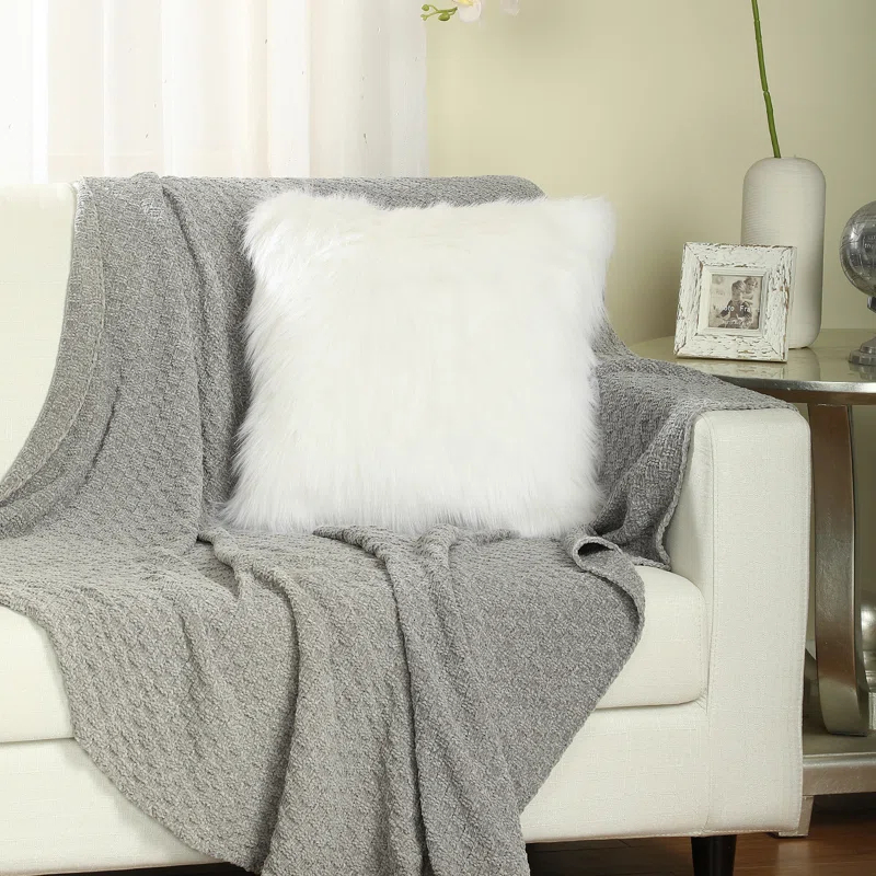 Nanshing America, Inc Flafia Faux Fur Throw Pillow Covers