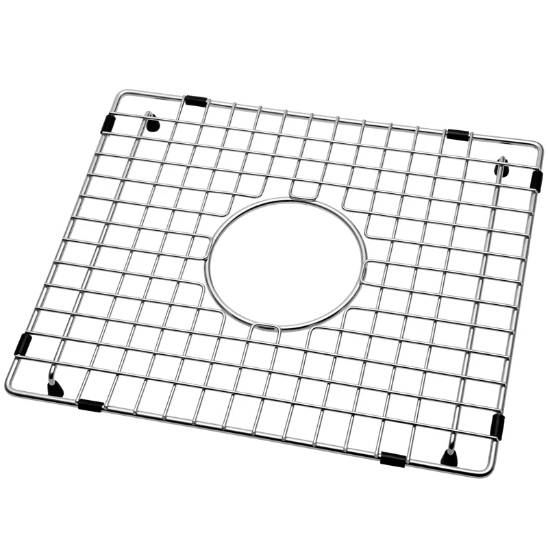 Serene Valley SVH1715C 16.54-in x 14.57-in Center Drain Heavy-Duty Stainless Steel Sink Protector