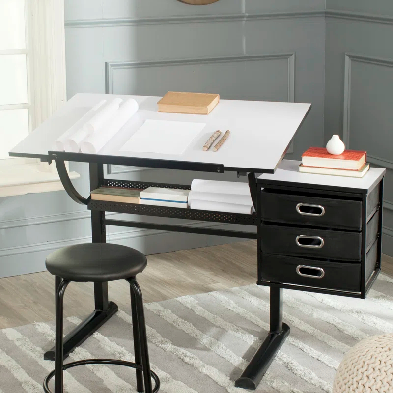 Miceal Metal Base Drafting Table