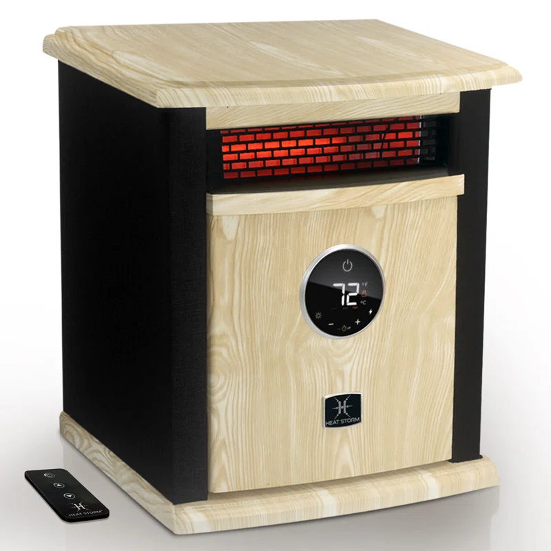 Heat Storm Heat Storm 1500 Watt 5200 BTU Electric High Efficiency Cabinet Space Heater with Adjustable Thermostat , Remote Included and with Digital Display