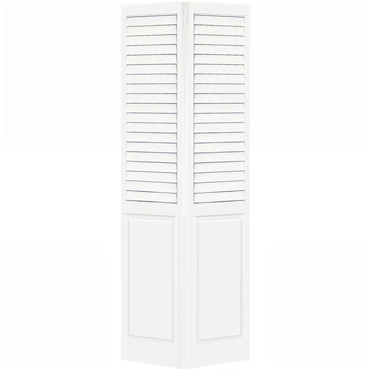 Kimberly Bay Closet Door, Bi-Fold, Plantation Louver-Panel Solid Core White 80 In. X 30 In.