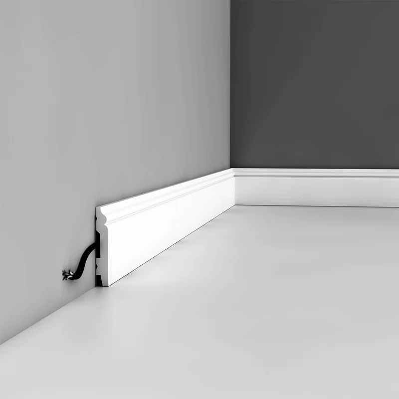 Architectural Products by Outwater L.L.C. 1/2 in D x 2-3/4in W x 78-3/4 in L Primed White High Impact Polystyrene Baseboard Moulding (Set of 16)