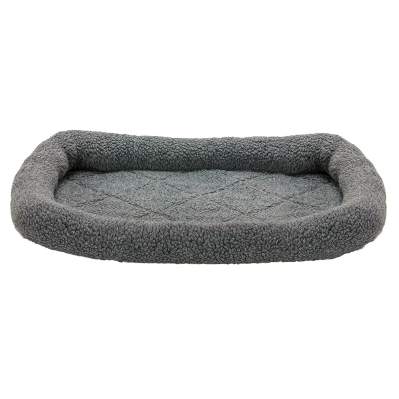 FurHaven Faux Lambswool Crate Bolster Pet Bed