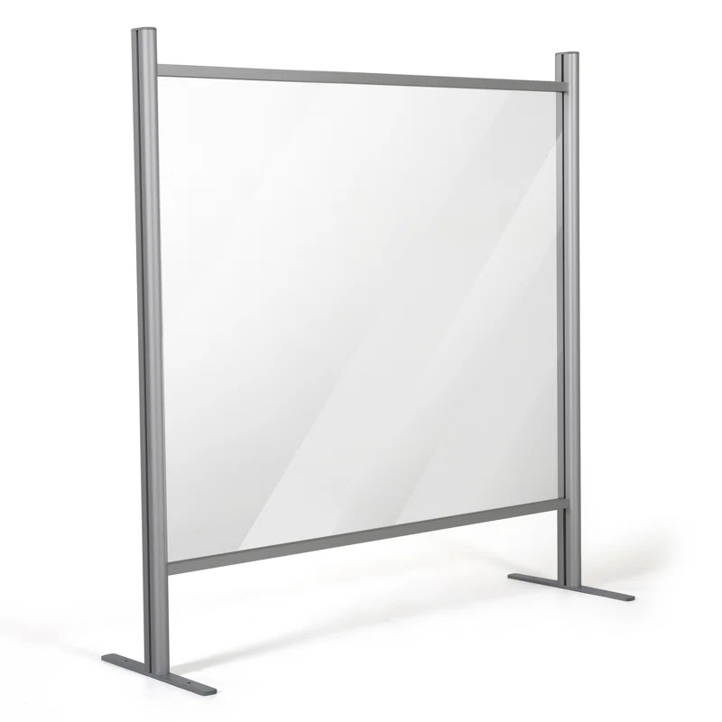 MT Displays Metal/Glass 1 Panel Sneeze Guard with Pass Through Window