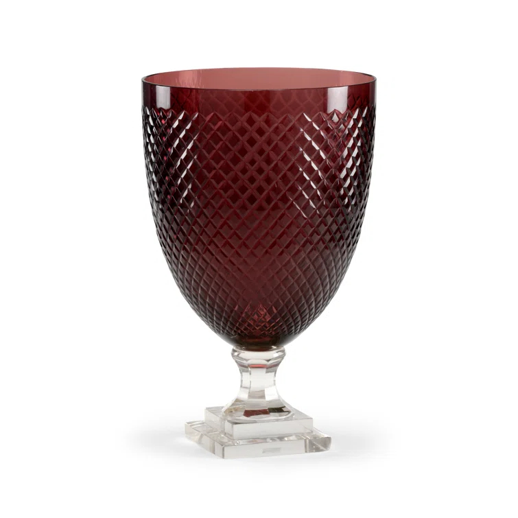 Wildwood Diamond 14'' H Crystal Tabletop Hurricane