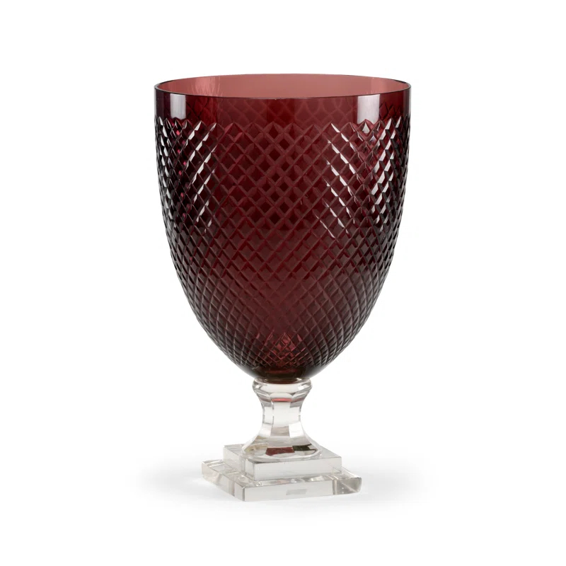 Wildwood Diamond 14'' H Crystal Tabletop Hurricane
