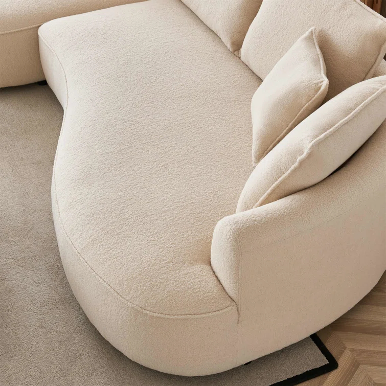 Excellent Future 122.8" Curved Sofa Modern Curved Couch Living Room Modular Sectional Sofa
