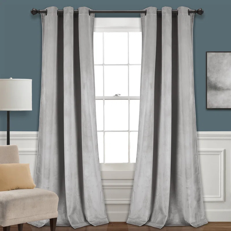 Lush Decor Prima Velvet Solid Velvet Solid Room Darkening Thermal Curtain Panels (Set of 2)