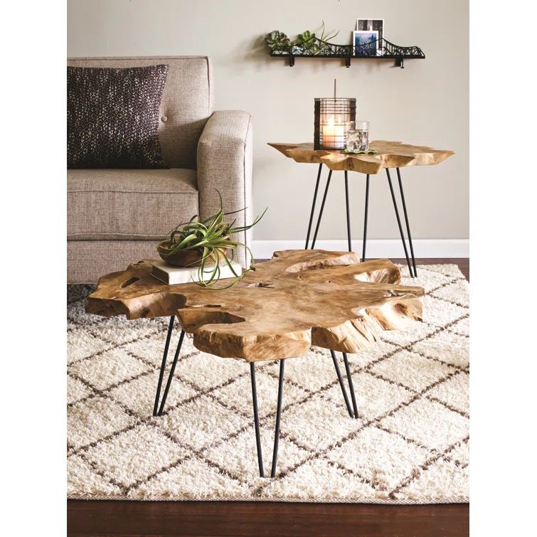 Union Rustic Loredana Solid Wood 3 Legs Coffee Table & Reviews | Wayfair