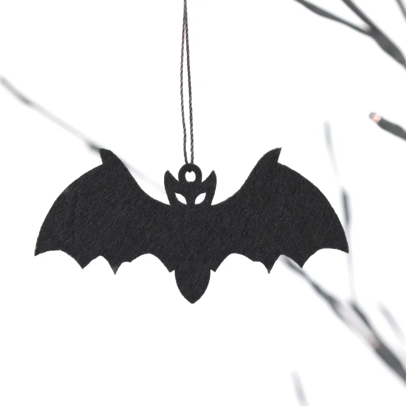 Haunted Hill Farm Haunted Hill Farm Set of 3 Halloween Trees with Bats and Orange LED Lights, 3-ft., 4-ft., and 5-ft.