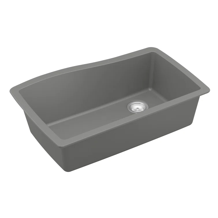 Karran Karran Undermount Quartz Composite 33-1/2'' X 21'' Single Bowl Kitchen Sink QU-722-GR