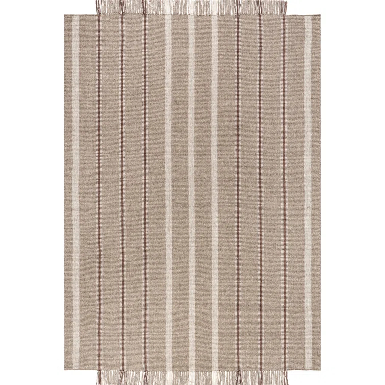 Gracie Oaks Toluca Striped Wool Area Rug