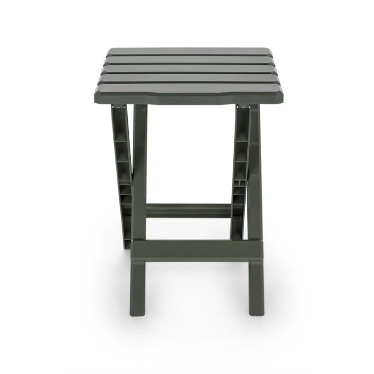 Camco Camco Adirondack Outdoor Camping Small Plastic Folding Side Table, Sage (2 Pack) (Set of 2)