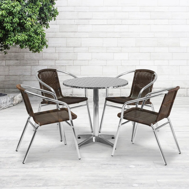 Flash Furniture Lila Round 5 Piece Dining Set