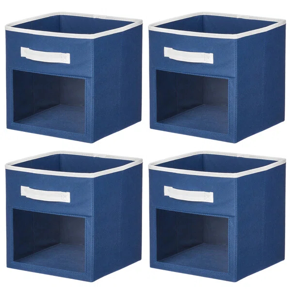 mDesign mDesign Fabric Baby Nursery Storage Cube with Front Window