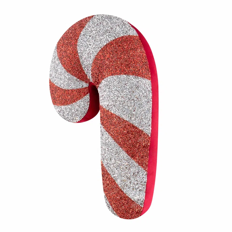 Sparkles Home Candy Cane Shaped Rhinestone Pillow