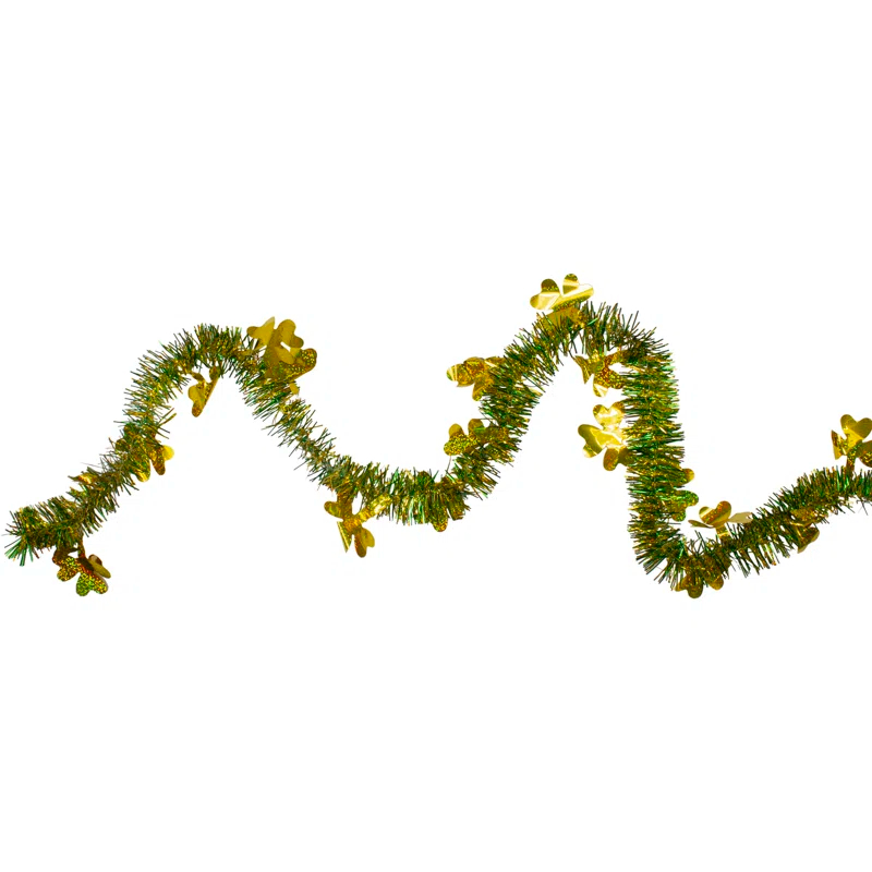 Northlight Seasonal 25' Green and Gold St. Patrick Day Irish Shamrock Garland - Unlit