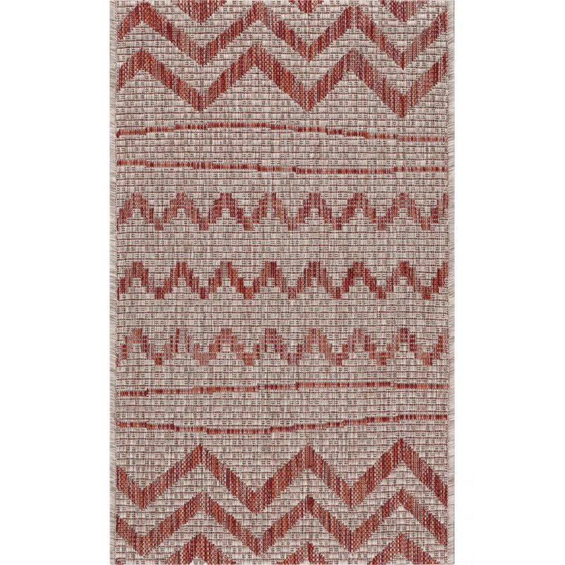 Evette Rios Sunshower Abstract Zero-Pile Flatweave Indoor/Outdoor Durable Area Rug