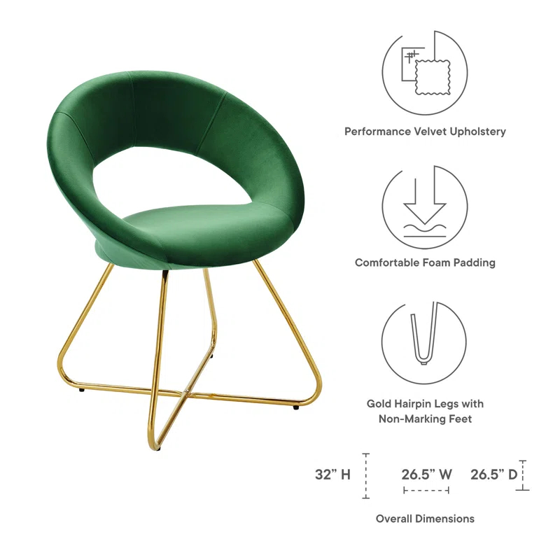 Modway Nouvelle Upholstered Fabric Dining Chair Set of 2 | Wayfair