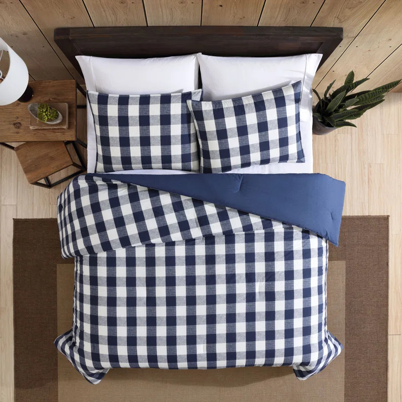 Eddie Bauer Eddie Bauer Lakehouse Plaid Blue Cotton Duvet Cover Set