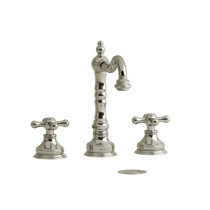 Riobel RT08+PN Retro™ Widespread Lavatory Faucet with Drain Assembly