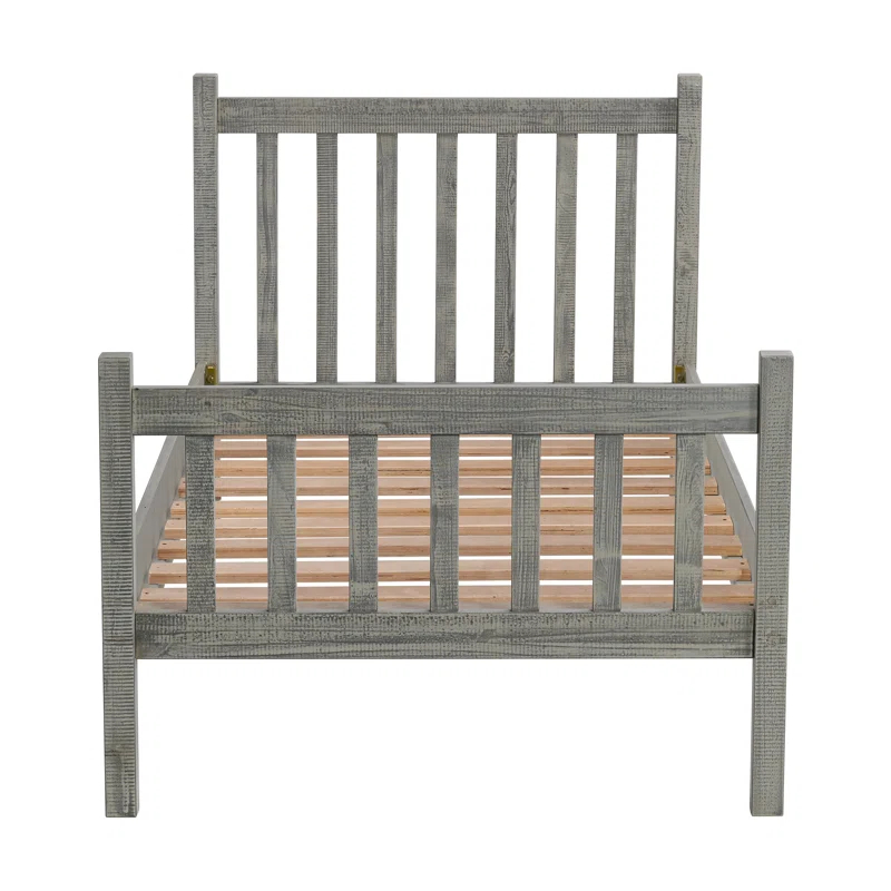 Alaterre Windsor Twin Wooden Weathered Beachhouse Farmhouse Industrial Bohemian Style Bed