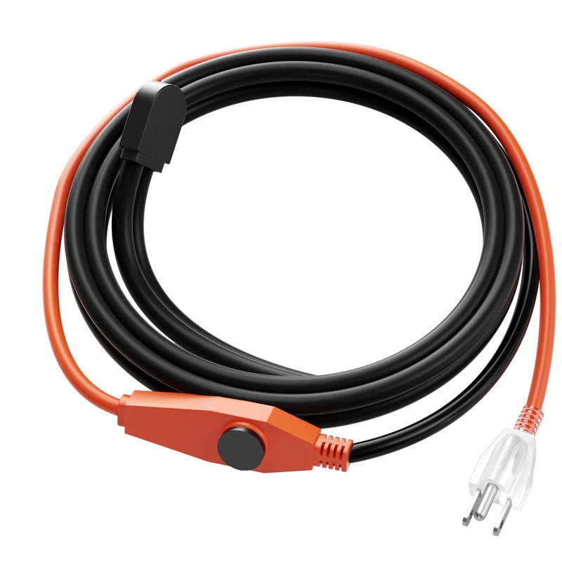 VEVOR Pipe Heating Cable 24FT 7W/FT Heat Tape for Pipes with Built-in Thermostat