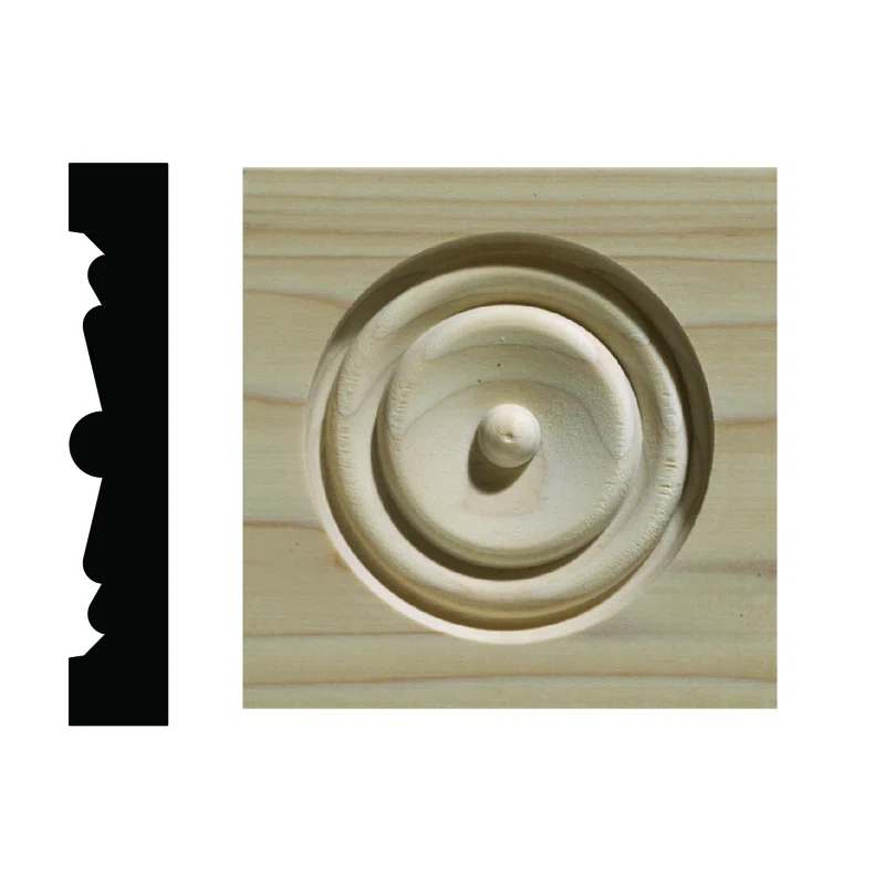 4.5'' H x 4.5'' W x 0.82'' D Wood Rosette Applique