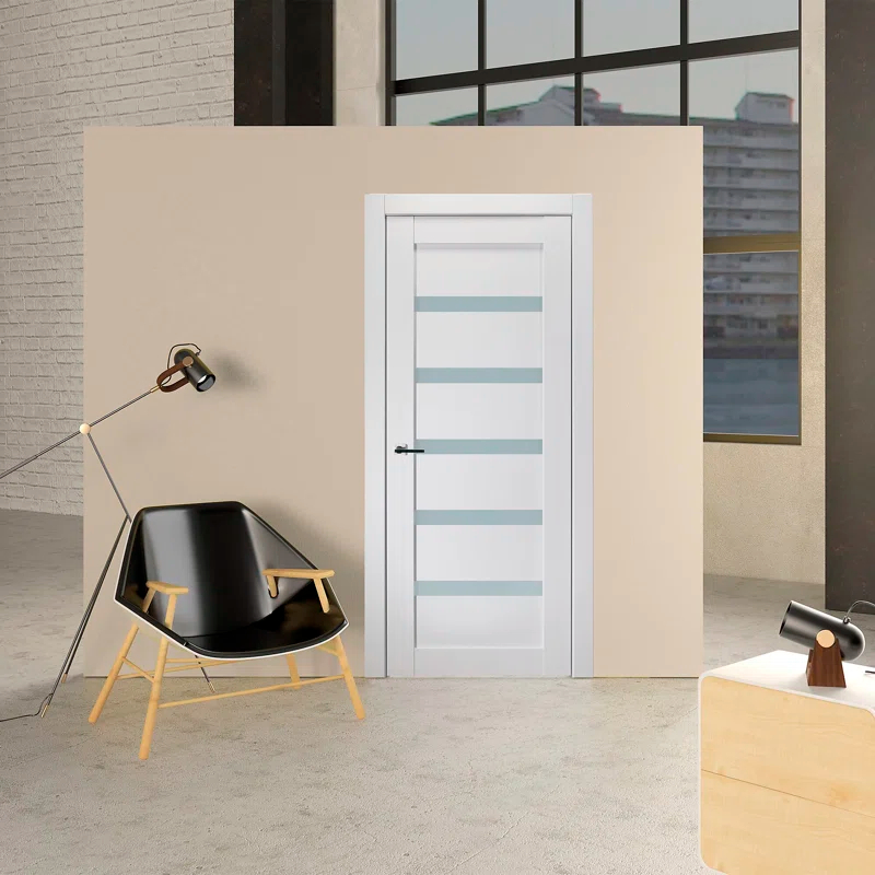 Belldinni Leora Paneled Manufactured Wood and Glass Standard Door Slab