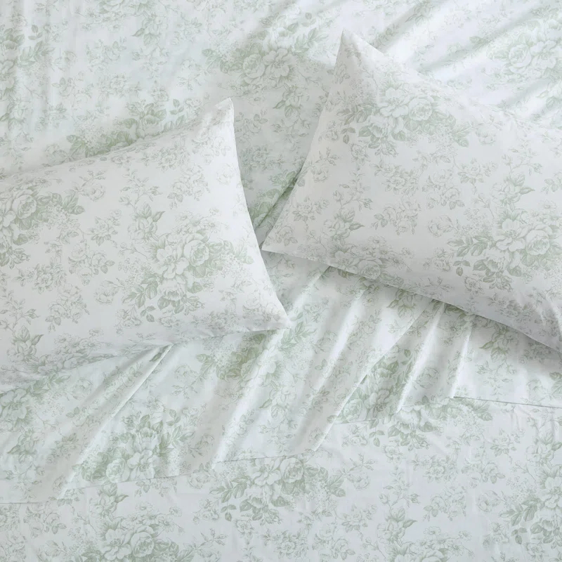 Laura Ashley Printed Cotton Percale Sheet Set