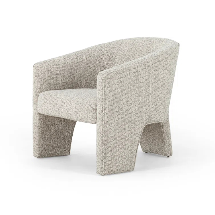 Light Grey Manufactured Wood Contemporary Barrel Chair