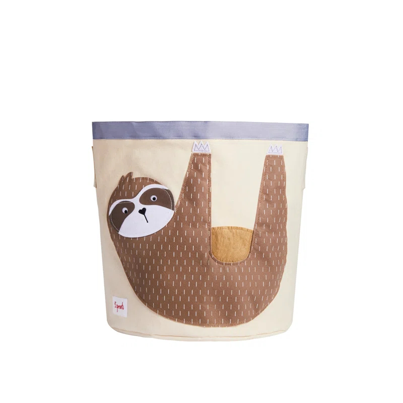 3 Sprouts 3 Sprouts - Canvas Storage Bin - Laundry and Toy Basket for Baby and Kids - Sloth