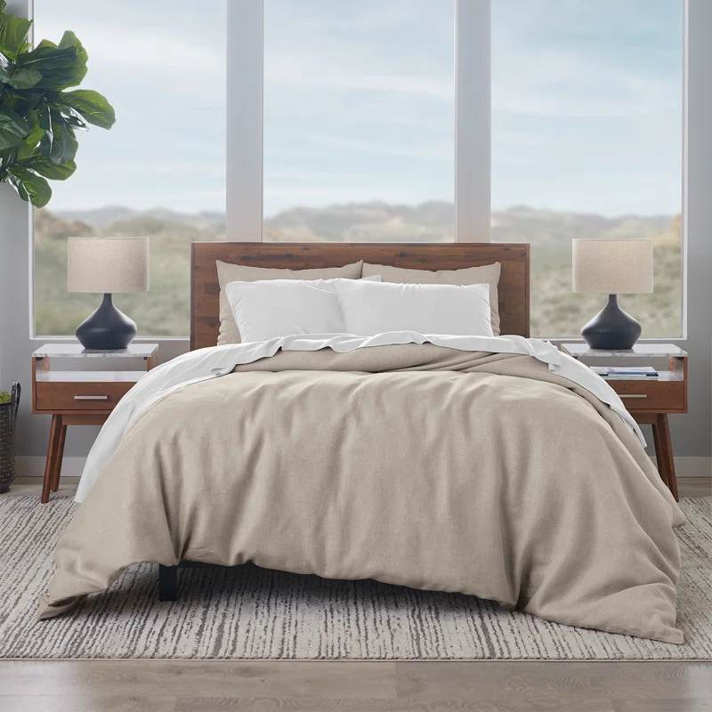 Ella Jayne Home French Linen Cotton 3-Piece Duvet Cover Set