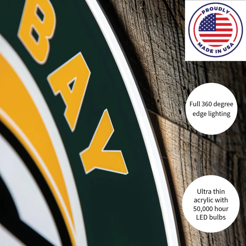 NCAA LED Round Lighted Wall Sign