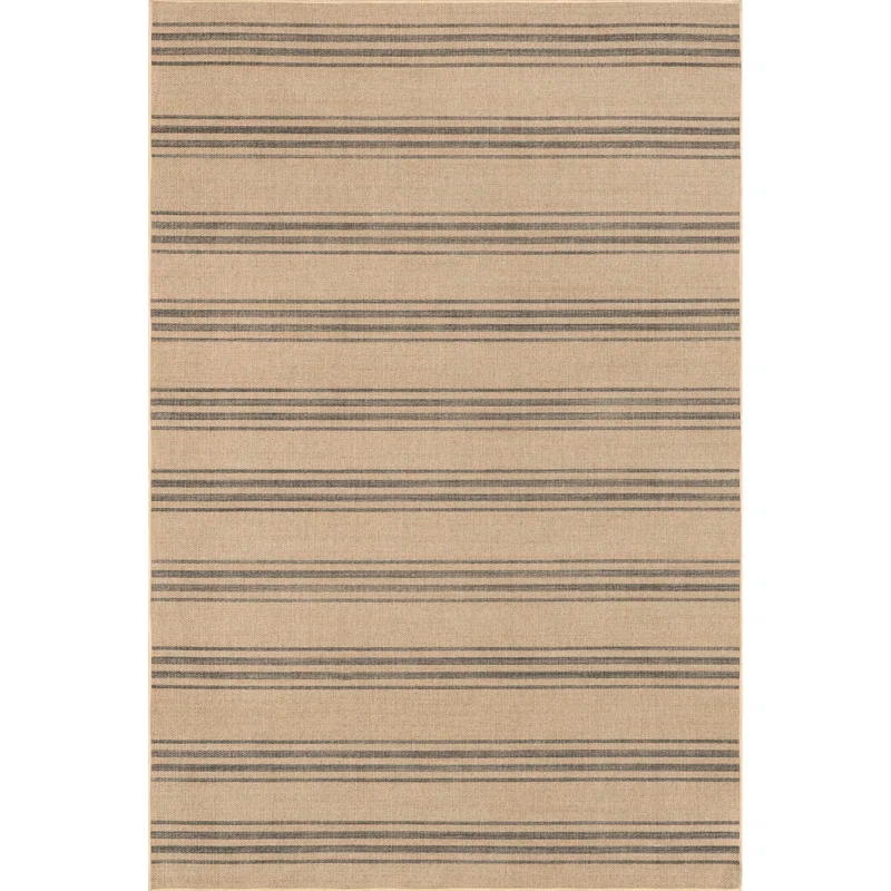 Bungalow Rose Hassell Lavina Striped Easy 100% recycled polyester Machine Washable Area Rug