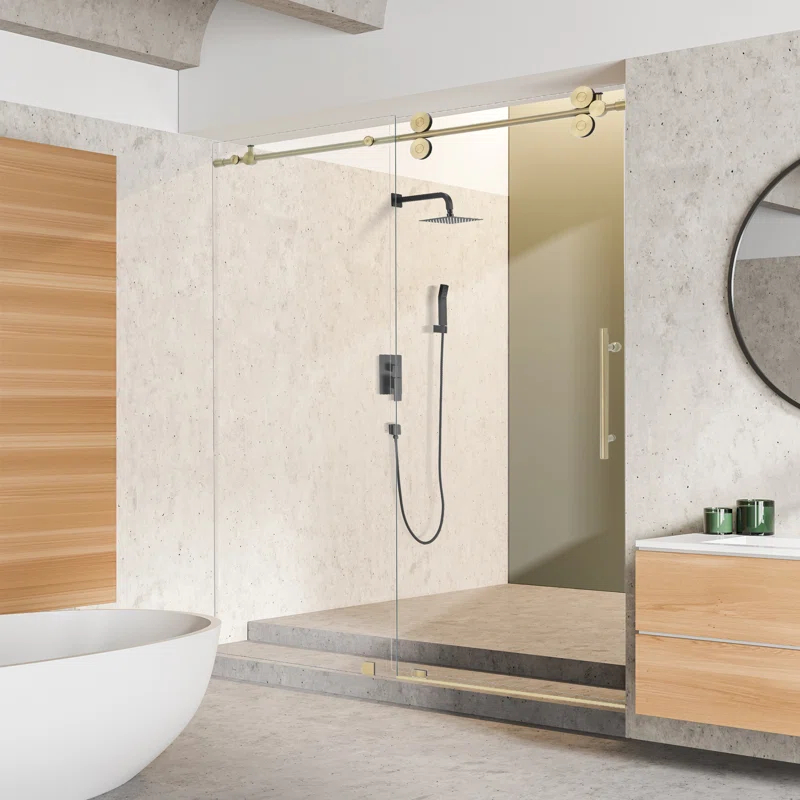 Altair SD80360-SS-BG 56" - 60" W x 78" H Single Sliding Frameless Shower Door