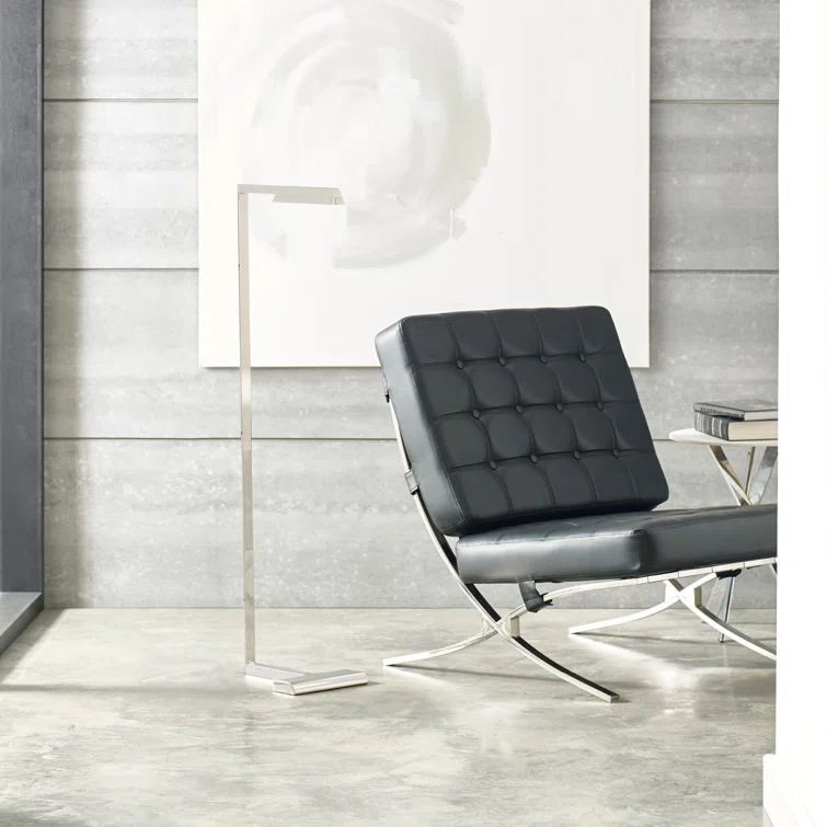 Dessau 46" Polished Nickel LED Task Floor Lamp with Adjustable Head