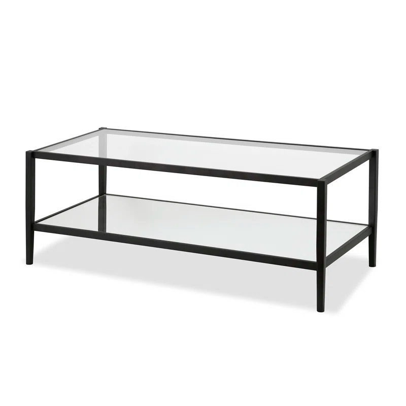 Hudson&Canal Glass Top Single Coffee Table