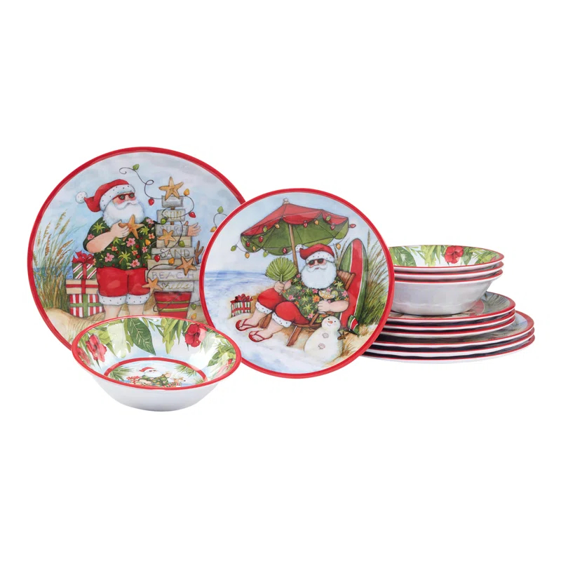 Santa's Wish 12 pc Dinnerware Set