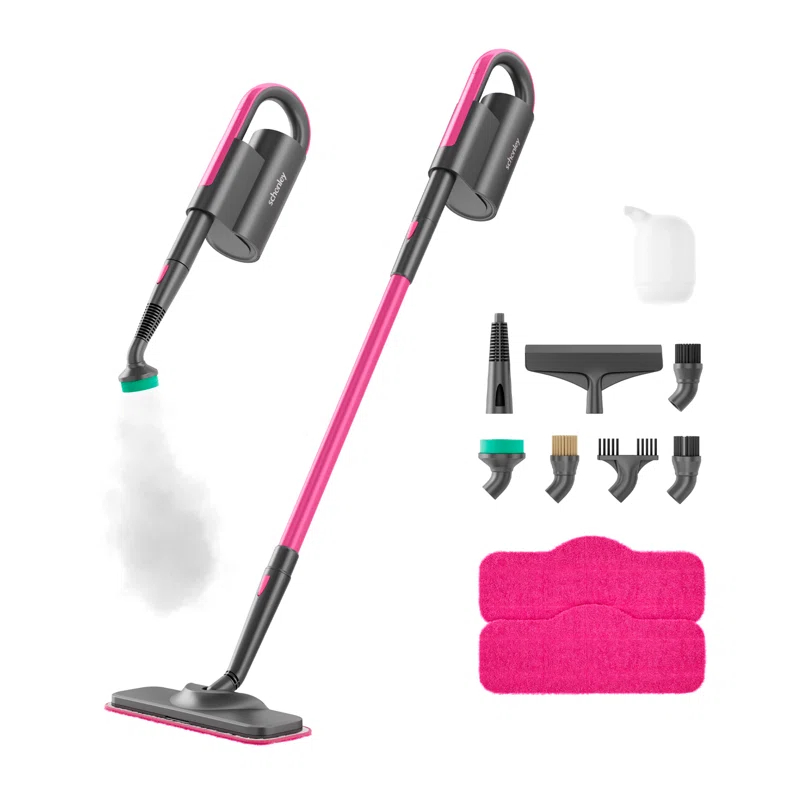 schenley SLFCSM064 Steam Mop and Detachable Handheld Steamer with 7-in-1 Accessories and Washable Microfiber Pads