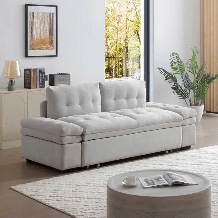 Latitude Run® Munos Full Size Convertible Sleeper Sofa, 77" Pull Out Sofa Bed