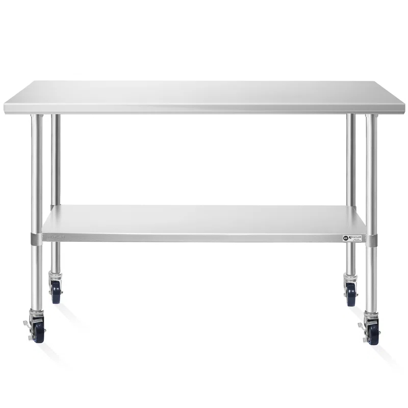Flash Furniture Woodford NSF Certified Stainless Steel Prep and Work Table with Undershelf