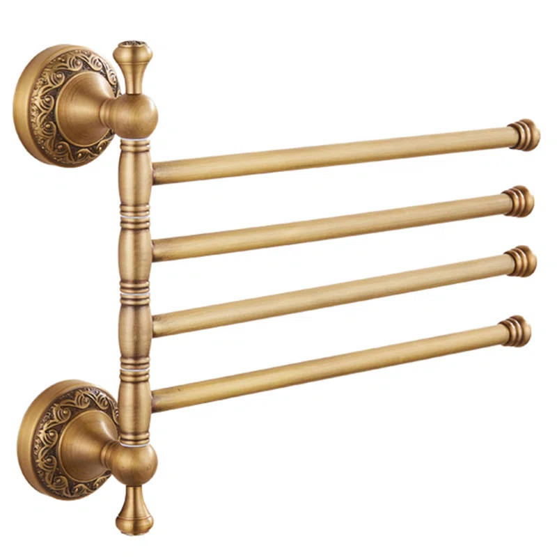 Blooming B0CG8YGM7N Bronze Folding 4-Arm Towel Rack