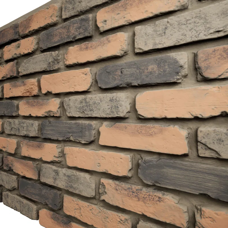 StoneCraft Aged Brick Faux Brick Panel, 46 7/8"W x 27"H x 1 1/4"D