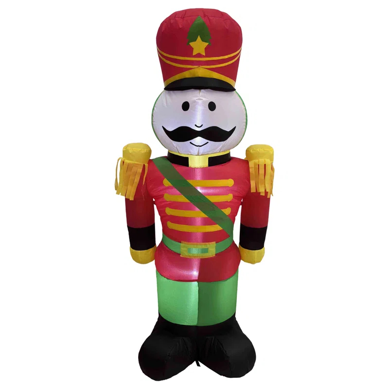 Northlight Seasonal LED Lighted Inflatable Soldier Nutcracker Outdoor Christmas Decoration - 4.25'