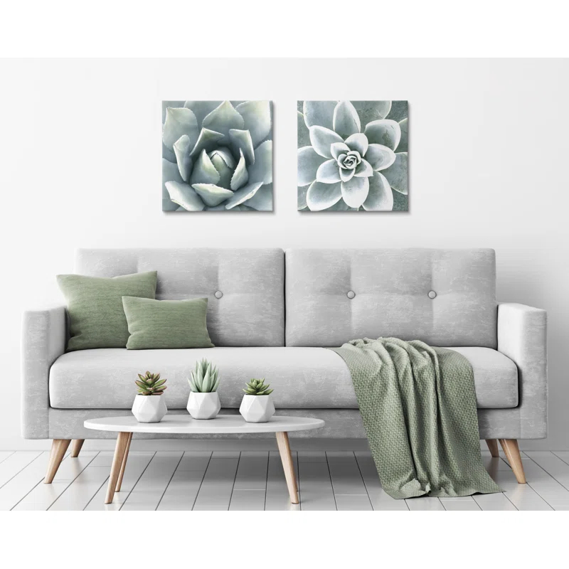 Union Rustic " Soft Botanical Succulents " by The Creative Bunch Studio 2 - Pieces